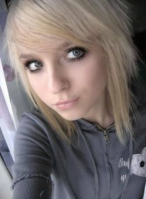 Blonde Emo Hair Cuts Tits Blowjob