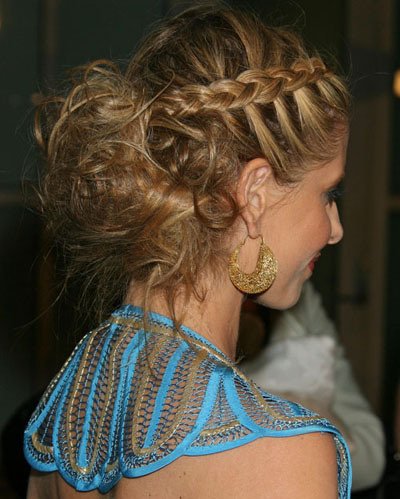 Middle Spiked French Braided Look