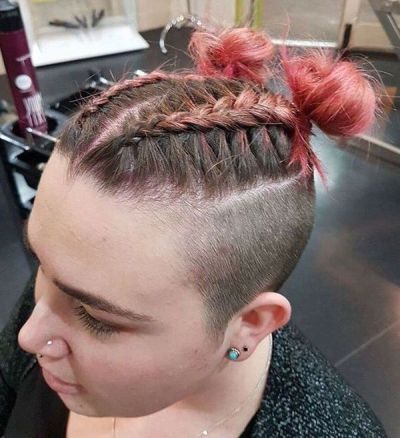 360 undercut braided buns