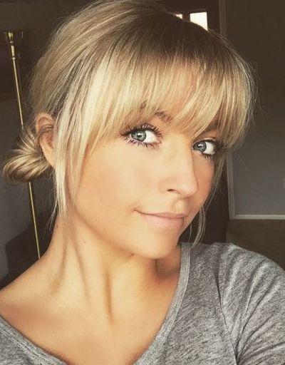 Blonde Fringe with bun