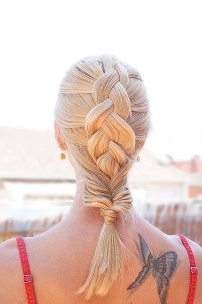 Dutch braid into fishtail