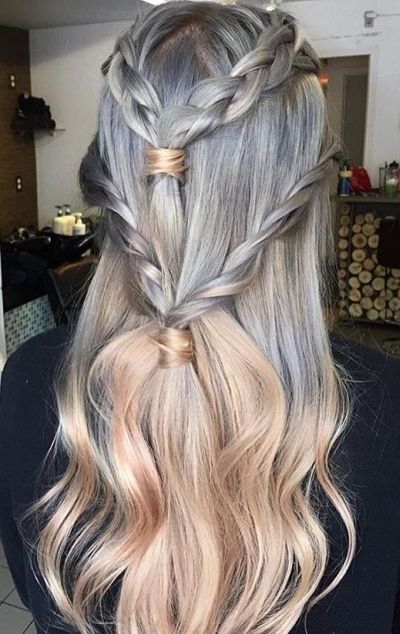 Four braided tuxedo braid