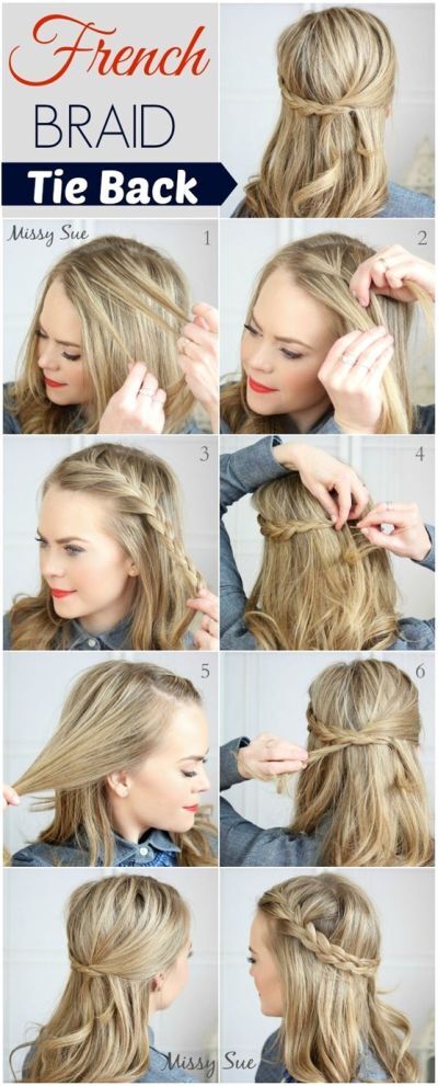 French braid tie back