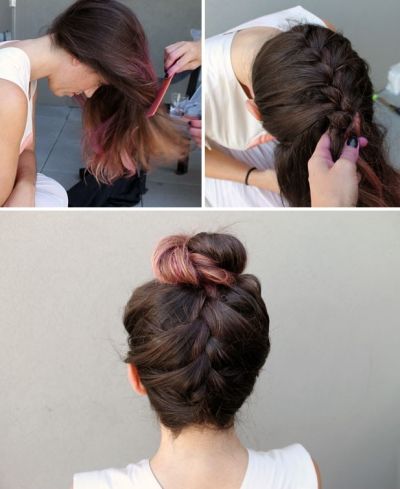 French braid top knot