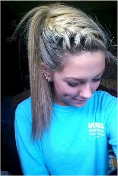 French braid with high ponytail