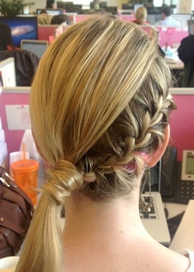 French braid with side ponytail