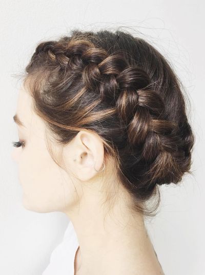 French braided updo