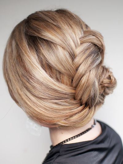 French fishtail braid chignon