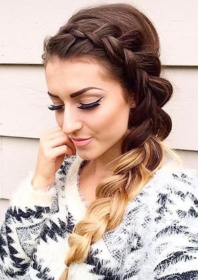 Inverted french side braid