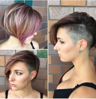 layered a-line undercut bob