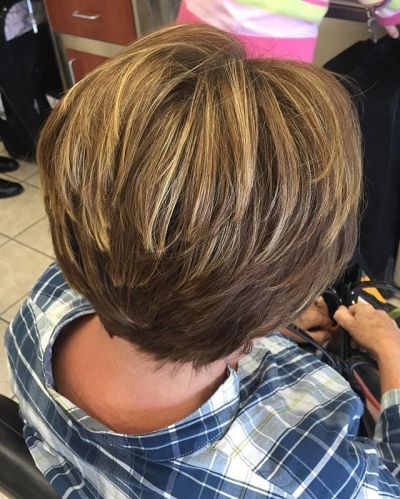 layered haircut with a partial foil