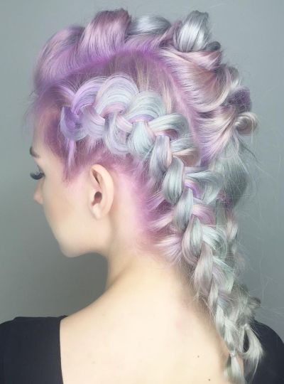 Pastel unicorn braids