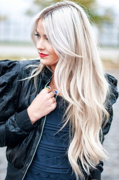 side swept blonde long layered hair