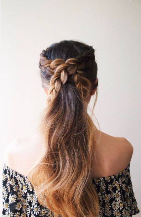 Simple braided pony for wedding