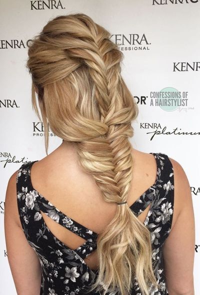 Simple double fishtail braids