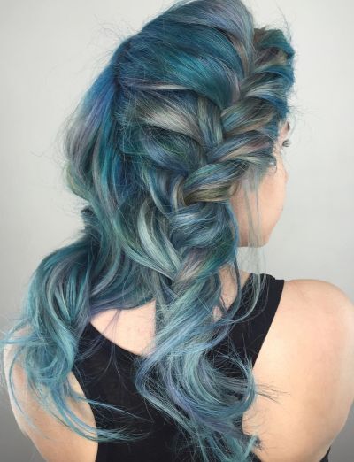 Smokey grey french fishtail braid