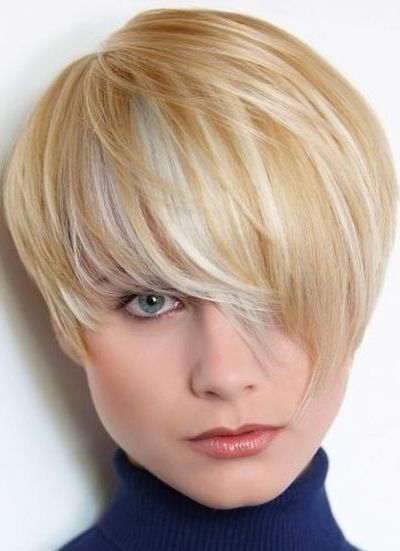 Straight Short Haircut with Long Bangs