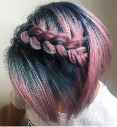 Stunning headband braid for short hair