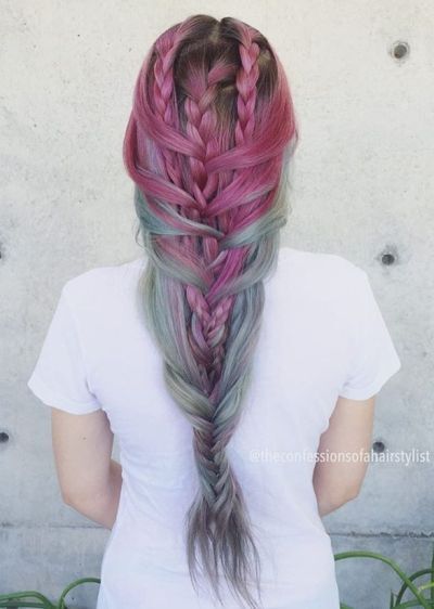 Three braided tuxedo braid