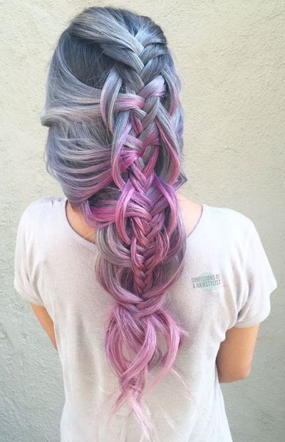 Twisted edge fishtail braids