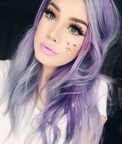 violet layered hair