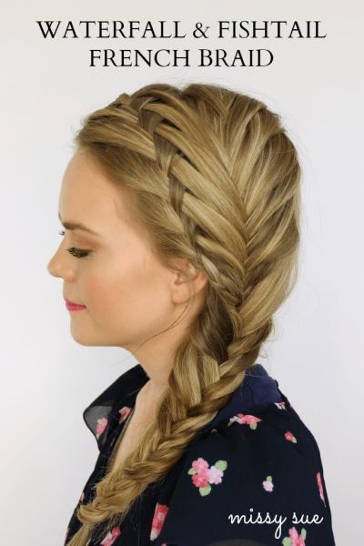 Waterfall and fistail braids