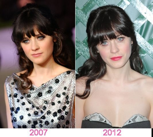 Zooey Deschanel then and now