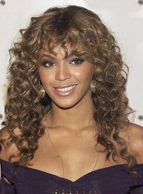big bangs curly hair