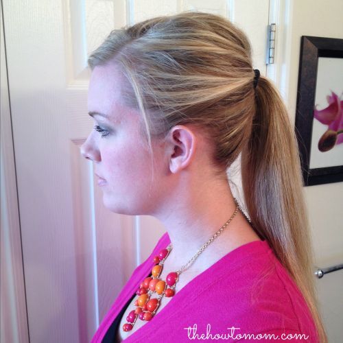 low ponytail teased