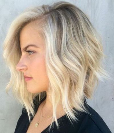 short a-line blonde bob hairstyle for thin hair