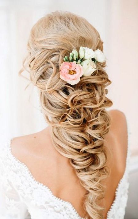 wedding hairstyles for long hair with braids and flowers