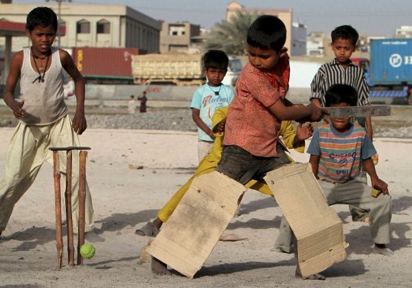 kids playing cricket