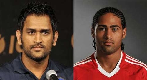 MS Dhoni and Glen Johnson