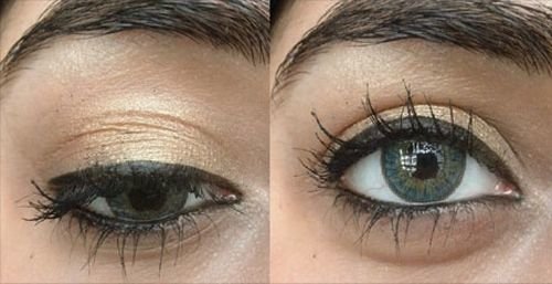 Simple gold eye makeup