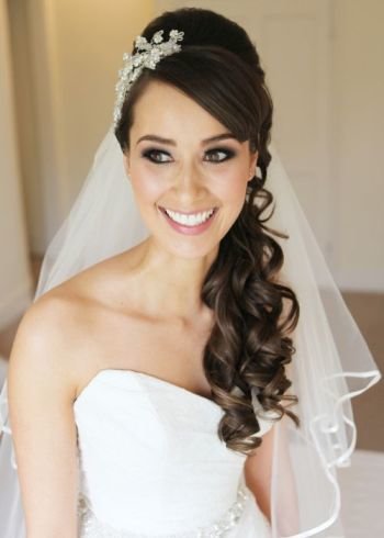 Half Up Half Down Wedding Hairstyle with Veil 2016