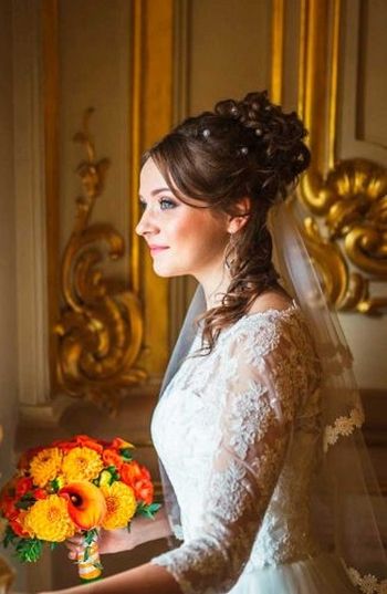Half up half down wedding hairstyles for round face