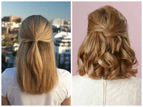 half up half down medium length hairstyle