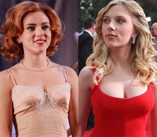 Scarlett Johansson breast-implants before and after