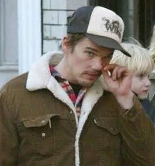 Ethan Hawke picking nose