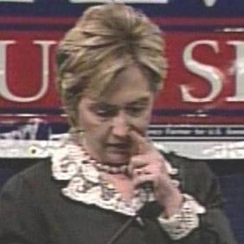 Hillary Clinton picking nose