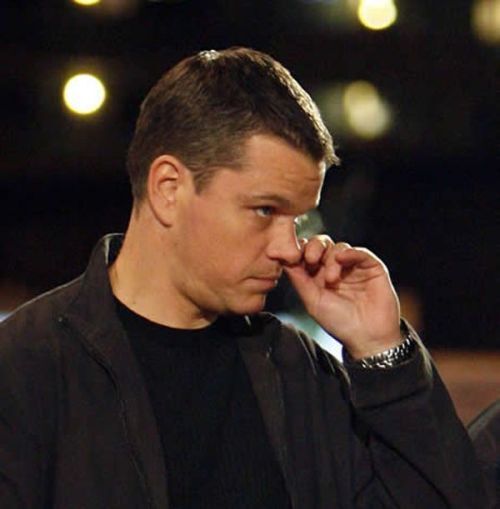 Matt Damon picking nose