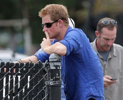 Prince Harry picking nose