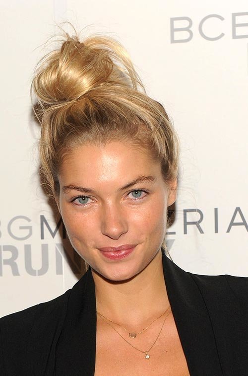 messy top knot jessica hart