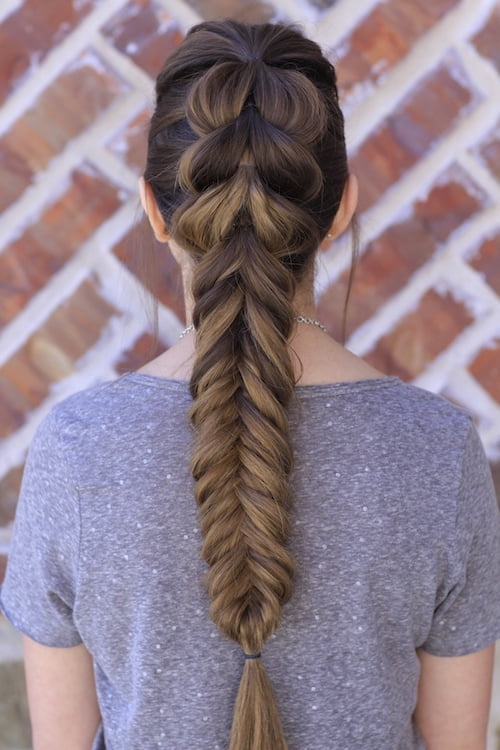 reverse fishtail braid