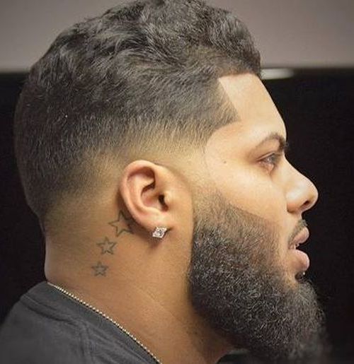 Black Men Low Fade With Medium Wavy Hair