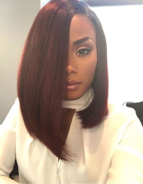 Burgundy Long Bob