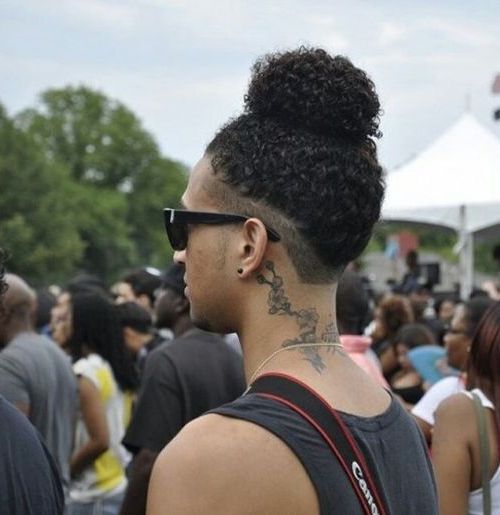 Curly Man Bun