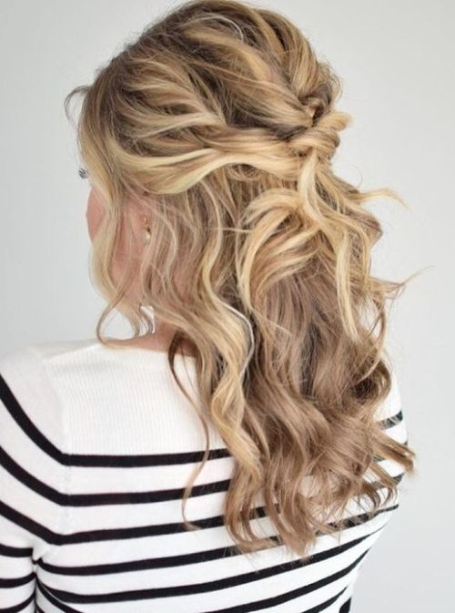 curly half updo