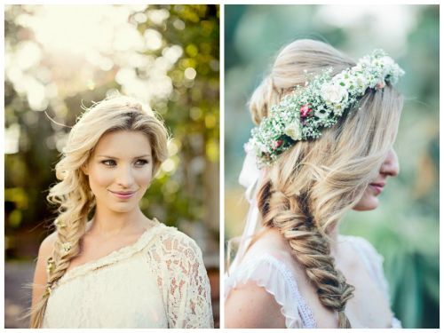 Cute Side Swept Floral Braid