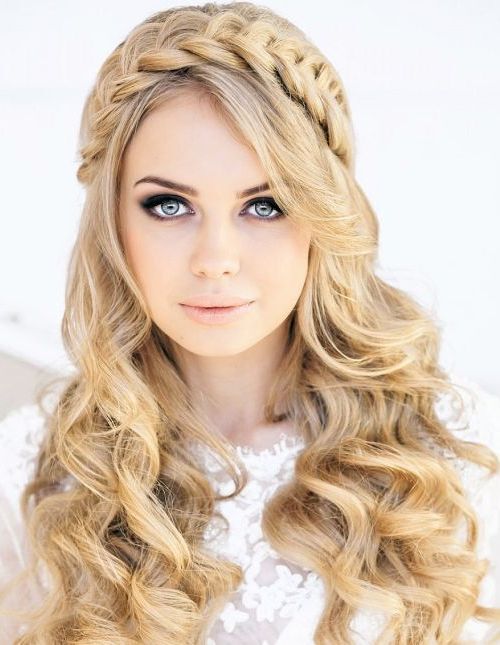 Headband Braid Curly Hairstyle